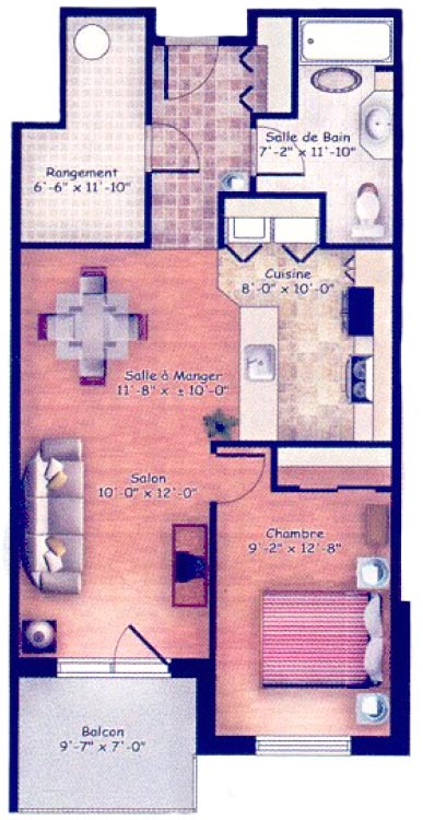 Type 2 : 3½ 688 pieds carrés